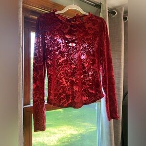 Burnout Mockneck Blouse